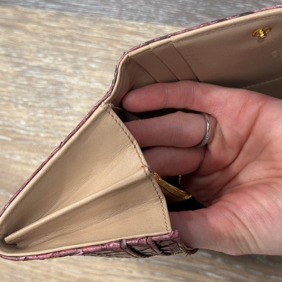 AUTHENTIC RARE Prada Python Matinee Micro Continental bi-fold Wallet and chain - Picture 9 of 16